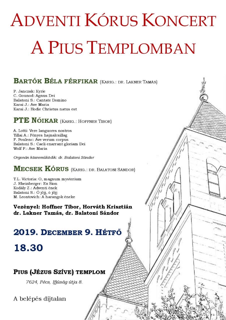 Adventi kórus koncert a Pius Templomban