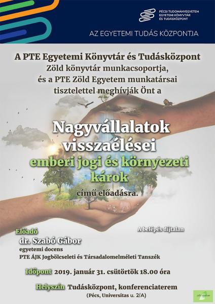 Nagyvállalatok visszaélései - emberi jogi és környezeti károk c. előadás