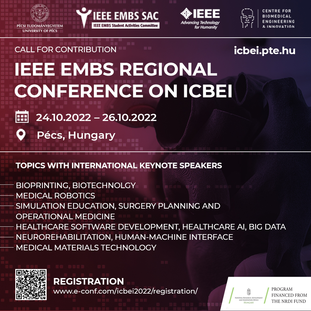 ICBEI - 1. Biomérnöki Innovációs Konferencia Pécsett