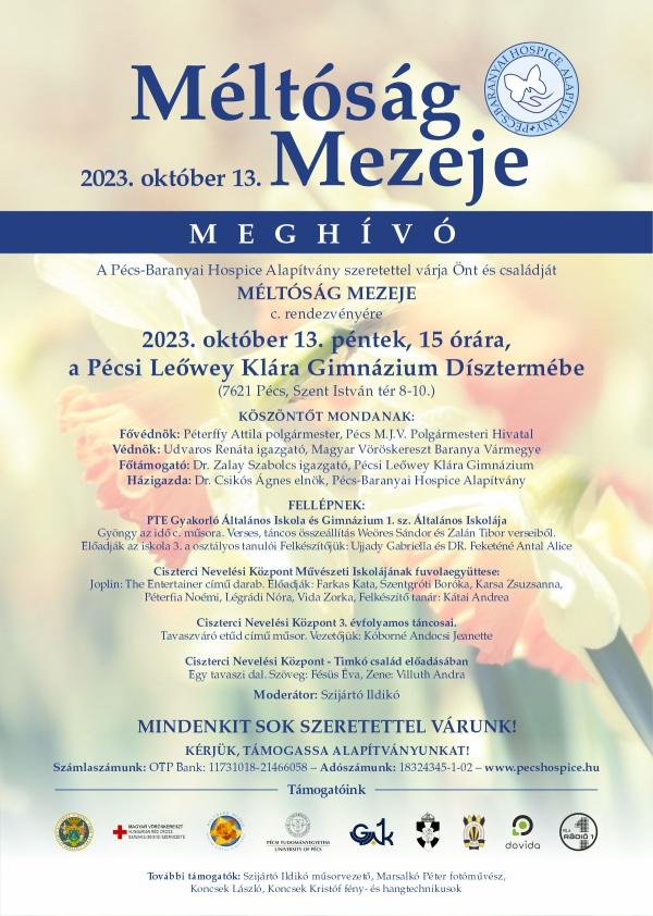 Méltóság mezeje - a Pécs- Baranyai Hospice Alapítvány rendezvénye